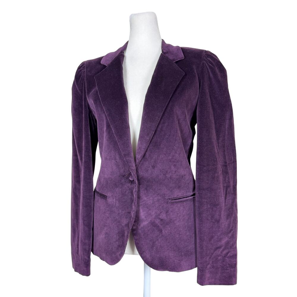 Vintage ‘80s MJ Concepts in Sportswear Purple Velvet Single Breasted Blazer